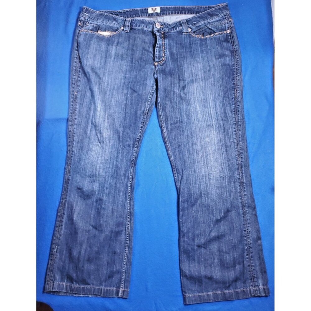 Vintage ANTIK DENIM Men's Jeans Button Fly Blue Jeans Metal studs  Size 42